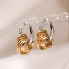 Jewelry Silver/Gold Color Stainless Steel Hoop Earrings For Women Birthday Gift - Image 7