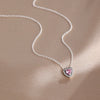 Selling Silver,Pink,Red,Blue Heart-Shaped Necklace,Suitable for European Women's High-Quality Jewelry Gift - Image 1