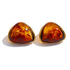 Resin Acrylic Triangle Y2K Earrings Golden Stainless Steel Charm Jewelry Amber Orange White Pink - Image 10