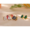 Shinny Cubic Zirconia Stainless Steel Water Drop Stud Earrings Women Gold Plated Bling Jewelry - Image 3