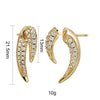 Crmya Unique Gold Silver Colors Cubic Zirconia CZ Tusk Ear Jacket Stud Earrings For Women Pave Double Spike Earring Jewelry - Image 8