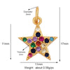 Cute Colourful Star Snowflake Sun FLowers Gold Charm Pendant, Cubic Zirconia CZ Paved,Jewelry Necklace Accessories - Image 2