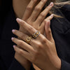 Star and Moon Double Layer Open Ring in Stainless Steel - Image 2