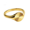 Style Sunburst Texture Signet Ring, Gold Plated Stainless Steel, Sizes 5 6 7 8, Minimalist Stackable Ring for Daily Wear - Image 1