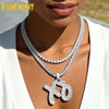 Iced Out Bling Letter XO Pendant Necklace Gold Silver Color Tennis Chain Zircon Hearts Charm Men Hip Hop Jewelry - Image 5