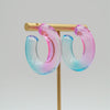 Really Pretty Multicolor Green Purple Yellow Red Resin Acrylic Circle Chunky Hoop Earrings For Women - Image 36