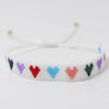 Adjustable Multicolor Heart Bead Bracelet with Woven Pattern - Image 16