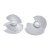 Charm Fan Imitation Pearl Flowers Stainless Steel Hyperbolic Big Stud Earrings Personality Jewelry Women - Image 7