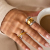 Minimalist Line Design Double Color Open Ring Gold-plated Stainless Steel Women Jewelry Suitable For Daily Wear - Image 3