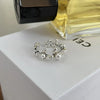 Silver Personality Flower Pearl Adjustable Retro Ring Jewelry For Women Party Elegant Accessories - Image 4