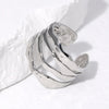 Stainless Steel Lava Irregular Hollow Ring for Women Metal Texture Daily Simple Stylish Golden Rings Jewelry - Image 19