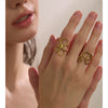 Stainless Steel Metal Flower Adjustable Finger Ring Attractive Daily Jewelry Accessories Gift - Image 3