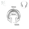 ZS 1PC 2/4/6/8G Spike Horseshoe Nose Ring Stainelss Steel Cone Large Gauge Piercings Internal Threaded Septum Nose Ear Expander - Image 12