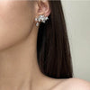 Five-pointed Star Silver Needle Earrings Shiny Zircon Clip Earring Ear Accessories For Women - Image 5
