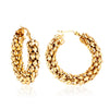 Punk Golden Plated Stainless Steel Reticulate Rhombus Hoops Earrings For Women Anti-Allergic Temperament Jewelry - Image 33