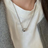Stainless Steel Silver Color Beaded Necklaces for Women Metal Pull Long Snake Bone Chain Necklaces Jewelry Party Gifts - Image 2