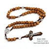 10MM Wood Beads Rosary Cross Necklace For Women Men Christian Virgin Mary Inri Pendant Chain Religion Jewelry - Image 2