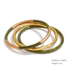 1Set 66mm 3 Round Circle Resin Overlay Minimalist Bracelet Bangle Set Gold Plated Stainless Steel Wrist Jewelry - Image 11