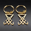 Lucifer and Satan Hoop Dangle Earrings Women Men Stainless Steel Sigil Of Lucifer Satan Gothic Occult Earring Jewelry E1714S08 - Image 5