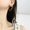 Carlidana Vintage Irregular Hammered Huggie Hoop Earrings Pvd Gold Plated Jewelry Stainless Steel Earrings Women Gifts - Image 3