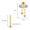 Titanium Bowknot Dangle Chain Flat Back Stud 18G 16G Threadless Push Pin Bow Cartilage Helix Ear Piercing - Image 15