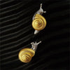 1Pair Vintage Two Tone Snail Stud Earrings Insect Earrings for Men Women Temperament Ear Jewelry Accessories Gifts - Image 4