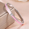 Buling Pink Crystal Zirconia Stainless Steel Bracelet for Women Versatile Stackable Jewelry Bangle Gift - Image 15