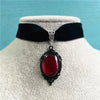 Gothic Witch Pagan Blood Red Pendant Chocker Necklace Women Vintage Black Velvet Necklace Personalised Jewellery Accessories - Image 1
