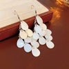 Bohemian White Shell Long Tassel Pendant Earrings For Women Metal Teardrop Geometric Earrings Jewelry Accessories - Image 1