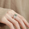 BF Club Silver Color Rings for Women Simple Geometric Handmade Irregular Green Stone Ring Allergy For Birthday Party Gift - Image 4
