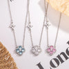 Silver Lucky Four-leaf Clover Pendant Necklace For Women Choker Chain Wedding Party mother's day Jewelry Gift - Image 2
