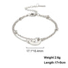 Bracelets Of Women Silver Color Stainless Steel Double Moon Chain Star Beads Bangles Minimalist Female Jewelry Accessories - Image 8
