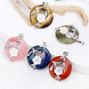 Jade Necklace Stones Pendant Flower Leaf Amethyst Rose Pink Quartz Black Onyx Crystal Donut Necklaces Jewelry - Image 1