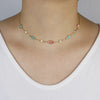 Lovely Lucky Turkish Evil Eye Hamsa Hand Star Fish Charm Link Chain Gold Plated Women Bracelet Necklace Set - Image 3
