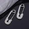 Classic Geometric Paper Clip Stud Earrings Silver Plated Shiny Zircon Wedding Party Jewelry Gift for Women - Image 1