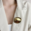 Greatera Women's Brooch Irregular Folded Round Metal Pins Gold Silver Color Brooches Accessories Party Jewelry Gift - Image 2