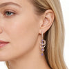 Shiny Purple Zircon Drop Earrings For Women Rose Gold Color Bride Wedding Jewelry Crystal Gift - Image 3