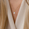 Stainless Steel Teardrop Pendant Necklace with Colorful Stone Details - Image 22