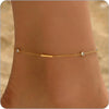 CZ Bar Anklet Bracelets for Women Gold Plated Dainty Adjustable Large Anklet Bracelets Beach Summer Foot Jewelry - Image 1