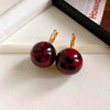 Vintage Brown Leopard Round Bead Drop Earrings for Women Resin Ball Geometric Ear Buckles Earrings Jewelry Gifts - Image 11