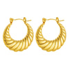 Charm Gold Color Stainless Steel Twisted Texture Hoop Earrings for Woman Girl Korean Temperament Jewelry Accessory Gifts - Image 5