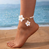 Faux Pearl Chic Flower Pendant Anklet for Women Delicate Forel 3D Flower Foot Chain Party Vocation Jewelry Gifts - Image 8