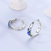Silver Blue Zirconium Butterfly Earrings Colored Hoop Earrings Women Female Party Earring Jewelry - Image 4