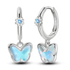 Butterfly Hoop Earrings with Colorful Cubic Zirconia - Image 16