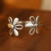Silver Rings For Women Geometric Jewelry Finger Adjustable Simple Vintage FLower Ring For Party Birthday Gift - Image 1