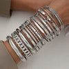 15pcs/set Punk Simple Multilayer Bracelets for Women Elegant Delicate Twist Sparkling Adjustable Bangles Jewelry Couples Gifts - Image 1