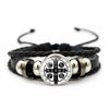 Saint Benedict Medal Leather Bracelet Catholic San Benito Glass Dome Snap Buttons Bangles Men Women Jewelry Accessories - Image 1