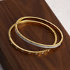 316L Stainless Steel Bangle Bracelet with Cubic Zirconia Details in Gold-Tone - Image 41