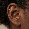 1PC Silver Vintage Threaded Flat Back Cartilage Stud Earring Sun Shell Fish Flower Knot CZ Piercing Jewelry - Image 6