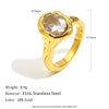 Simple Style Big Zircon Ring Creative Personalized Stainless Steel Charm Jewelry For Women - Image 9